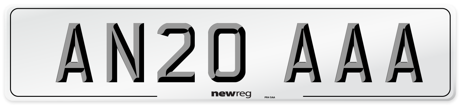 AN20 AAA Number Plate from New Reg